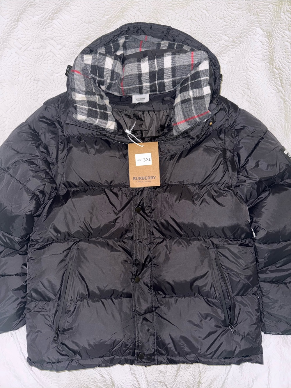 Burberry Men’s Black Puffer Jacket Convertible Vest Detachable Sleeves Hood